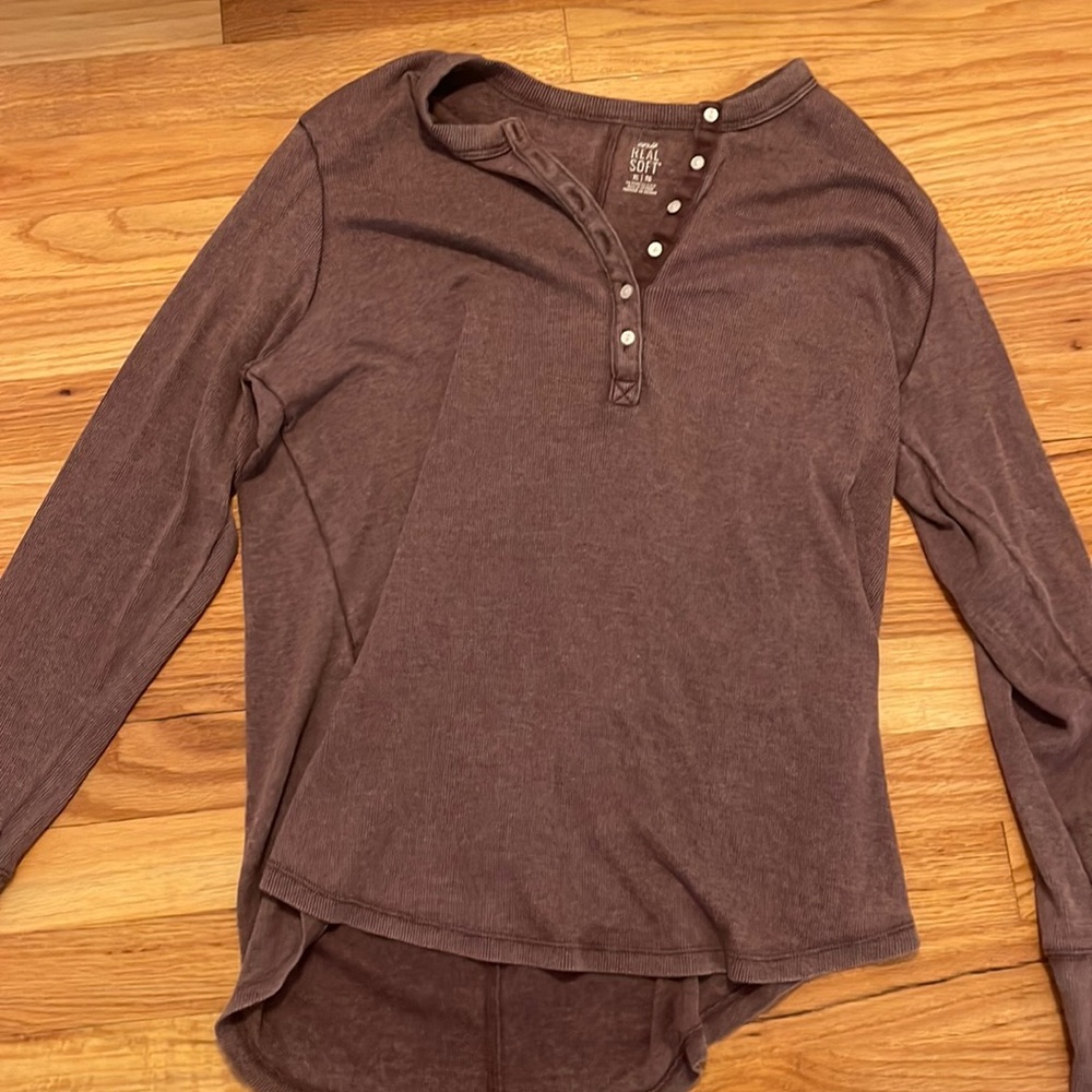 Aerie Real Soft purple long sleeve